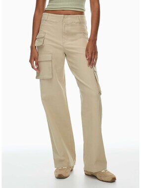 Aritzia Wilfred Free Modern Cargo Pant Women 2 Beige Cotton High Rise Designer.